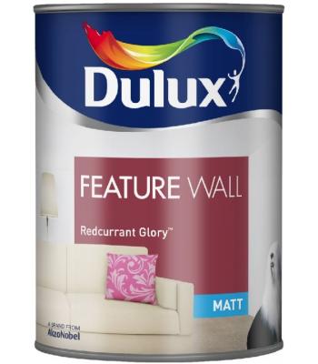 Dulux Paint Feature Wall Matt Emulsion 11 Colours Redcurrant Glory 1.25 Liter