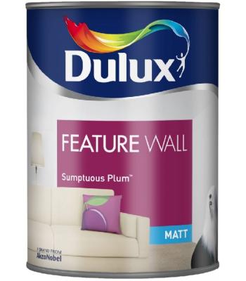 Dulux Paint Feature Wall Matt Emulsion 11 Colours Sumptuous Plum 1.25 Liter