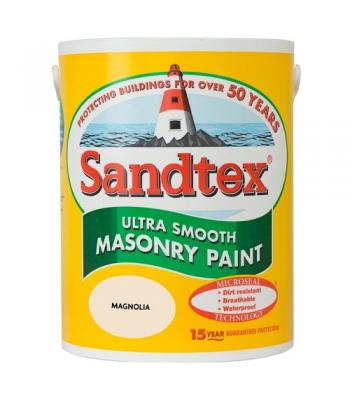 Sandtex Ultra Smooth Masonry Paint Microseal Technology 5 Litre Magnolia