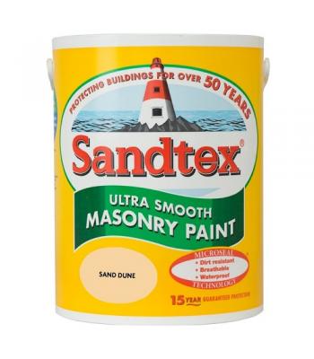 Sandtex Ultra Smooth Masonry Paint Microseal Technology 5 Litre Sand Dune