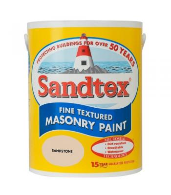 Sandtex Fine Textured Masonry Paint Microseal Technology 5 Litre Sandstone