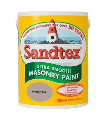 Sandtex Ultra Smooth Masonry Paint Microseal Technology 5 Litre Umberstone