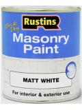 Rustins Quick Dry Masonry Paint Low Odour available in 4 Colours 250 ml Matt Finish