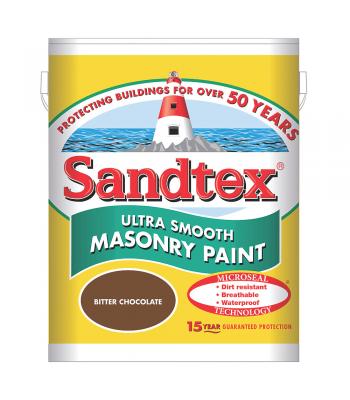 Sandtex Ultra Smooth Masonry Paint Microseal Technology 5 Litre Bitter Chocolate