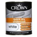 Crown Quick Drying Primer Undercoat 750ml Pure Brilliant White touch dry in 1 hour