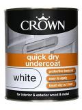 Crown Quick Drying Primer Undercoat 750ml Pure Brilliant White touch dry in 1 hour