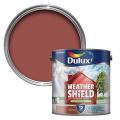 Dulux Weather Shield Smooth Masonry Paint 2.5 Litre Brick Red for Exterior Walls