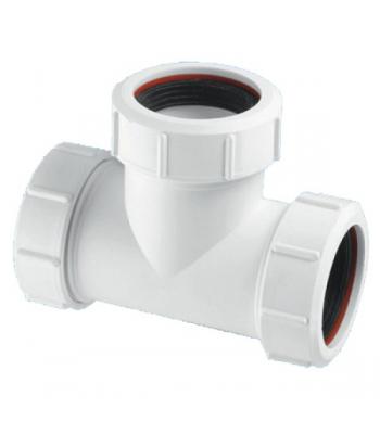Waste Pipe Fittings Compression fitting 40 mm white 