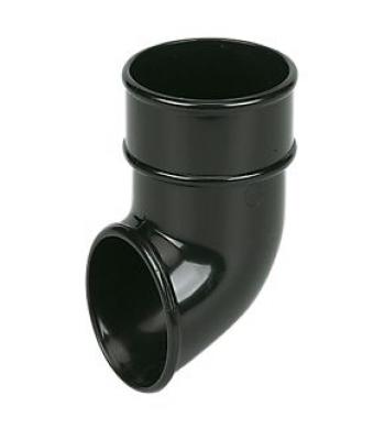 Down pipe shoe black 68 mm half round system