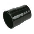 Down pipe socket black 68mm half round system