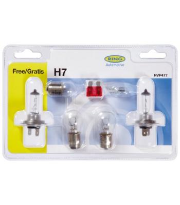 Ring Automotive Bulbs RVP477 Value Pack With Free H7 Car Head Light Lamp 