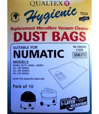 Numatic Harry AS200 Microfibre Vacuum Cleaner Dust Bags Pack of 10