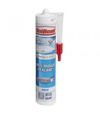 Uni-Bond Anti-Mould Sealant for Bathroom and Kitchen White 300ml