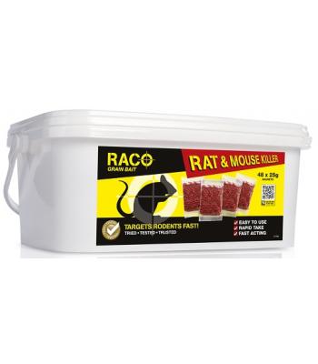 Raco Grain Bait and Mouse Bait Sachets 48 x 25 gram Mouse and Rat Poison