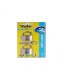 Yale Brass 30mm Padlocks x 2 key alike  P110/30/117/2 