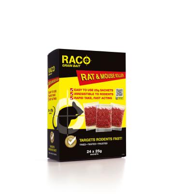 Raco Grain Bait and Mouse Bait Sachets 24 x 25 gram Strong Rat and Mouse Killer RACO 1082